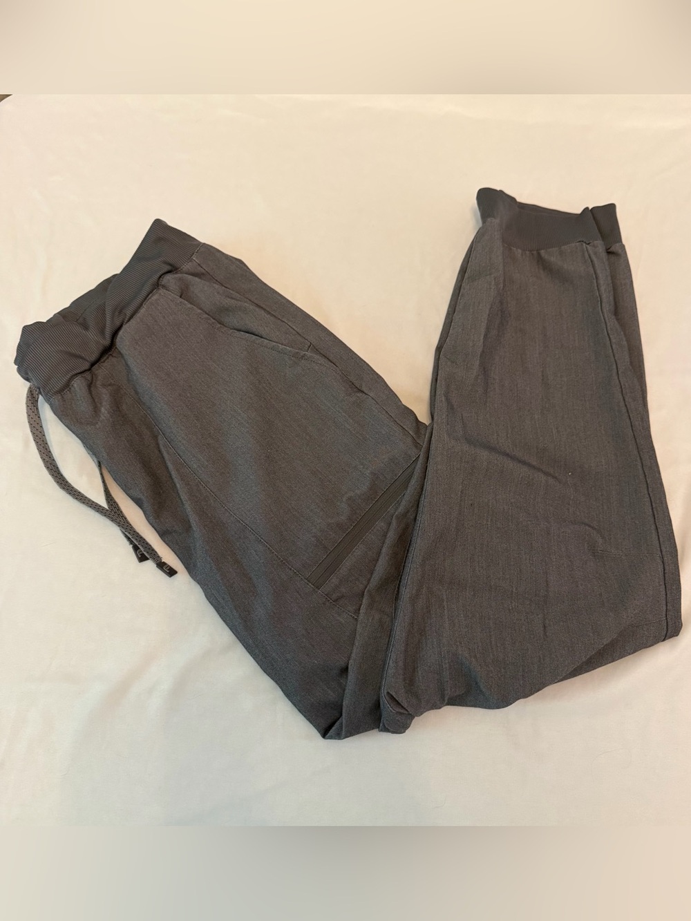 Fabletics Gray Scrub Jogger Pants Zip Pocket Healthcare Medical Uniform Size‎ XL